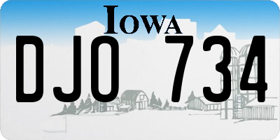 IA license plate DJO734