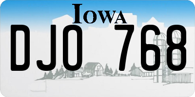 IA license plate DJO768