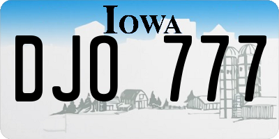 IA license plate DJO777