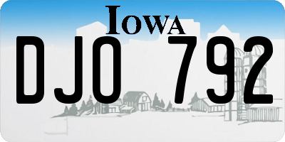 IA license plate DJO792