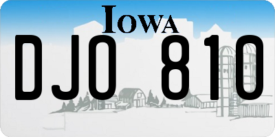 IA license plate DJO810