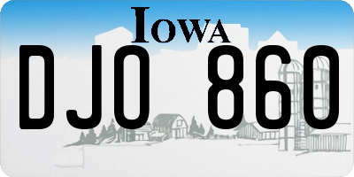 IA license plate DJO860