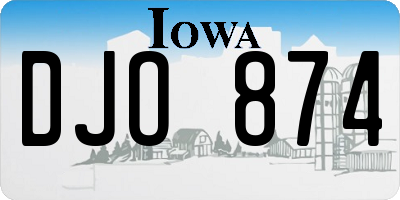 IA license plate DJO874