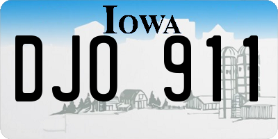 IA license plate DJO911