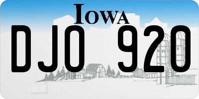 IA license plate DJO920