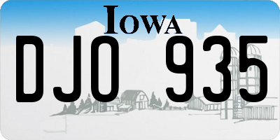 IA license plate DJO935