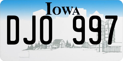 IA license plate DJO997