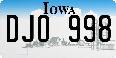 IA license plate DJO998
