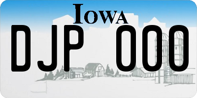 IA license plate DJP000