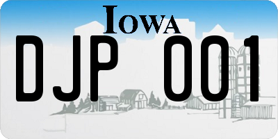 IA license plate DJP001