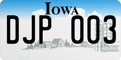 IA license plate DJP003