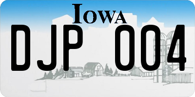 IA license plate DJP004