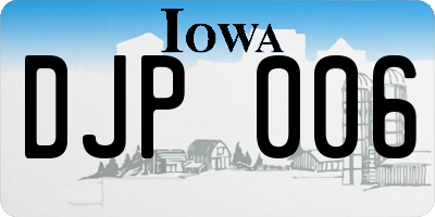 IA license plate DJP006