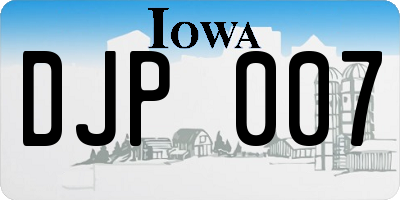 IA license plate DJP007