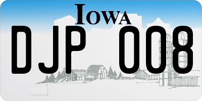 IA license plate DJP008