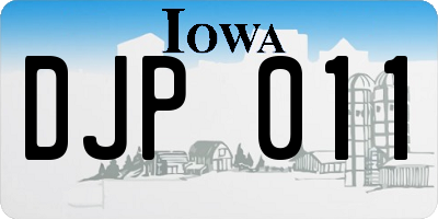 IA license plate DJP011