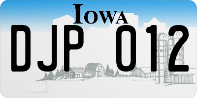 IA license plate DJP012