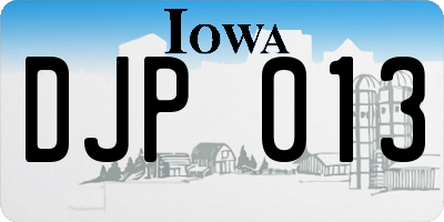 IA license plate DJP013