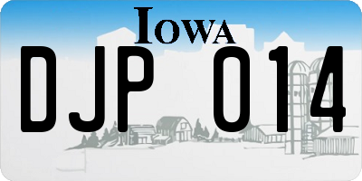 IA license plate DJP014