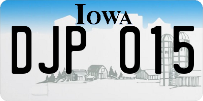 IA license plate DJP015