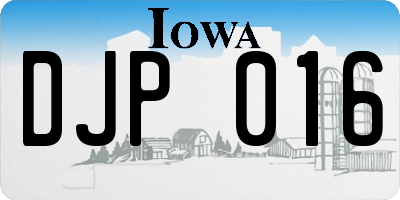 IA license plate DJP016