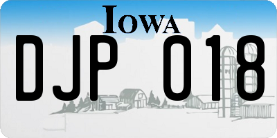 IA license plate DJP018