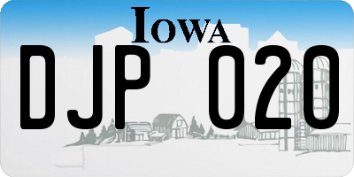 IA license plate DJP020