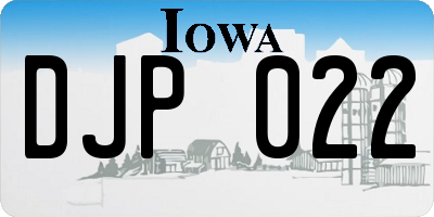 IA license plate DJP022