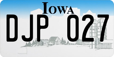 IA license plate DJP027