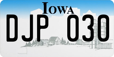 IA license plate DJP030