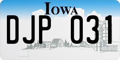 IA license plate DJP031