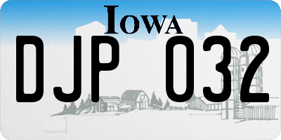 IA license plate DJP032