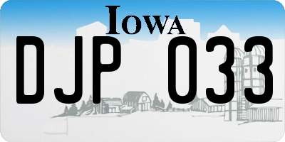 IA license plate DJP033