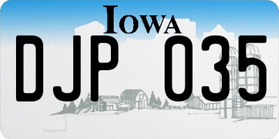 IA license plate DJP035