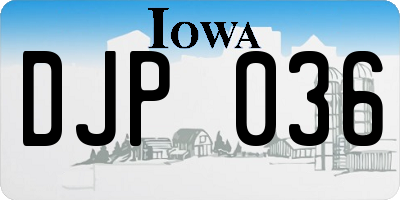 IA license plate DJP036