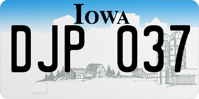 IA license plate DJP037