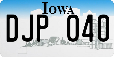 IA license plate DJP040