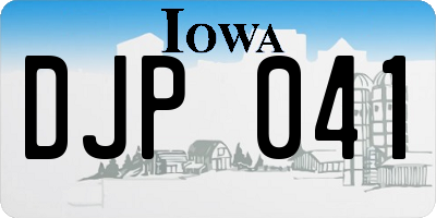 IA license plate DJP041