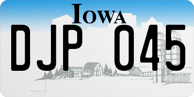 IA license plate DJP045