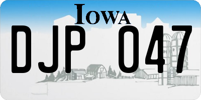 IA license plate DJP047