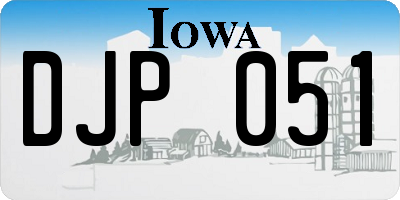IA license plate DJP051
