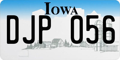 IA license plate DJP056