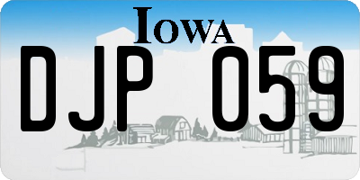IA license plate DJP059