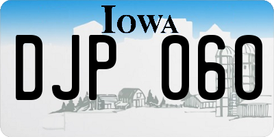 IA license plate DJP060