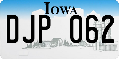 IA license plate DJP062