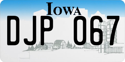 IA license plate DJP067