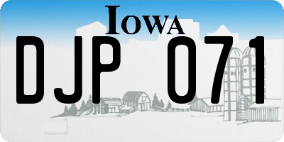 IA license plate DJP071
