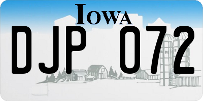 IA license plate DJP072