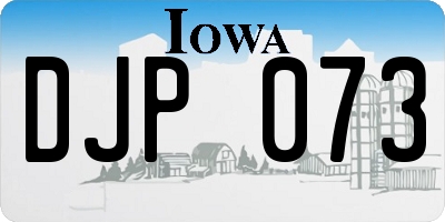 IA license plate DJP073