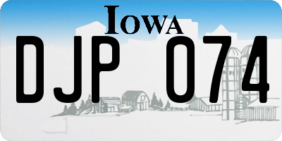IA license plate DJP074